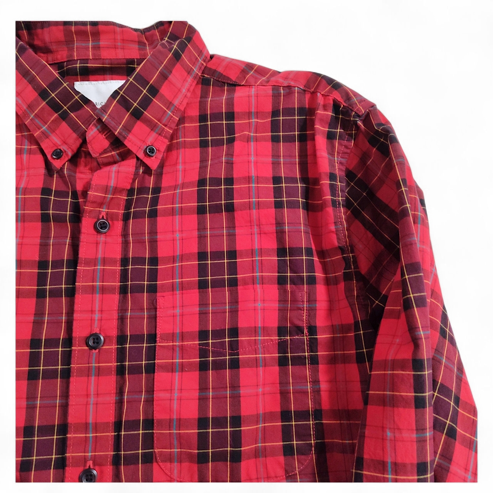 American Eagle Outfitters Button Down Red / Blue Plaid mens Size Medium - Picture 2 of 8